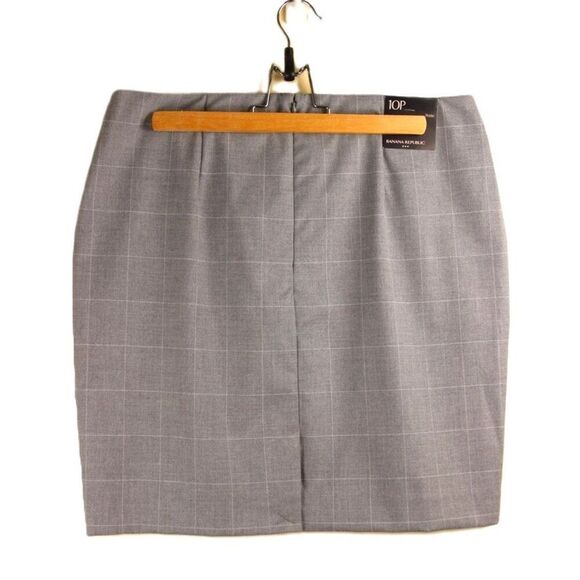 nwt BANANA REPUBLIC Geometric-Pattern Knee-Length Pencil Skirt, Grey, Size 10P - Picture 4 of 7
